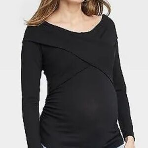 Isabel Maternity by Ingrid and Isabel - Black - Cross Front Top